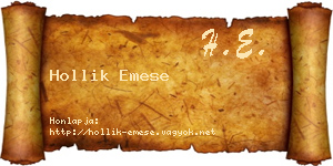 Hollik Emese névjegykártya